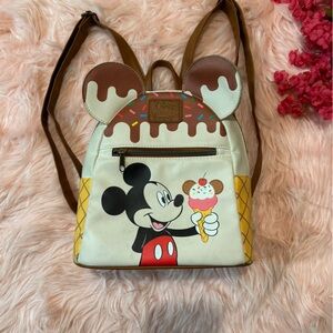 Disney Mickey Mouse Ice Cream Cone Backpack - Brown and Cream